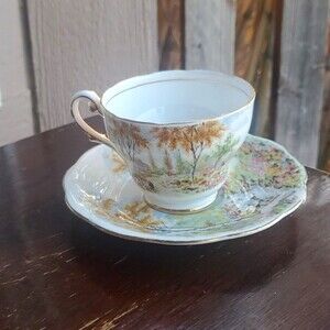 Old Mill Stream tea cup /saucer by Royal Standard - made in England - vtg 60s
